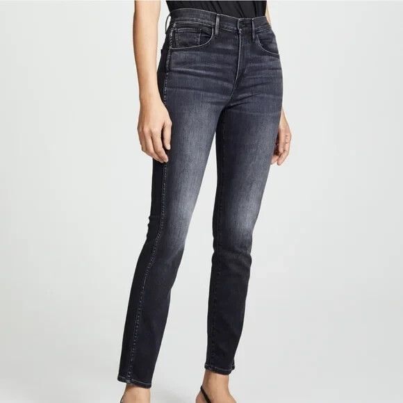 3x1 W3SA10921 Authentic High Rise Straight Denim Jeans Raven Night SIZE 30 - Picture 1 of 10